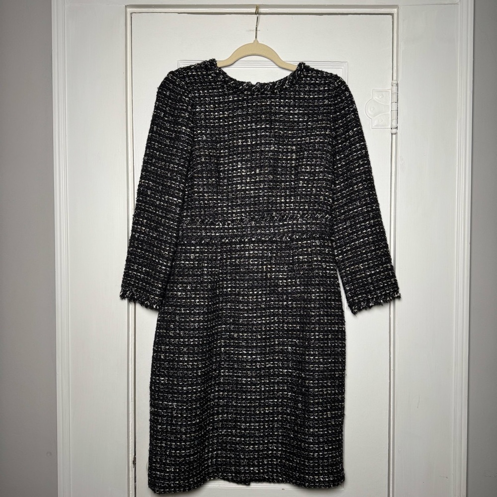 J. Crew Collection Black Label Tweed Career Dress Size 8 - Picture 2 of 13